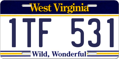 WV license plate 1TF531