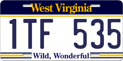 WV license plate 1TF535