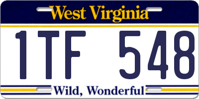 WV license plate 1TF548