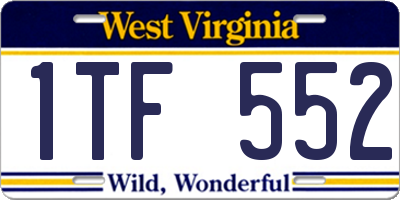 WV license plate 1TF552