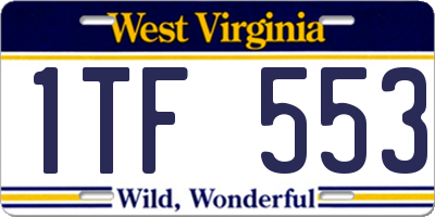 WV license plate 1TF553