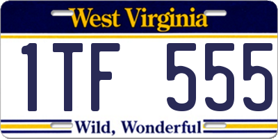 WV license plate 1TF555