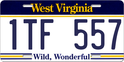 WV license plate 1TF557