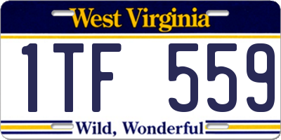 WV license plate 1TF559