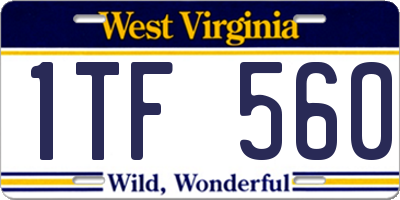 WV license plate 1TF560