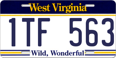 WV license plate 1TF563