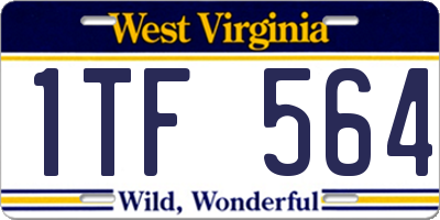 WV license plate 1TF564