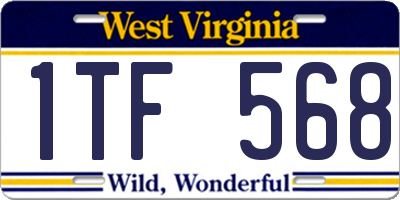 WV license plate 1TF568
