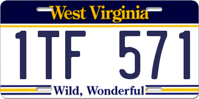 WV license plate 1TF571