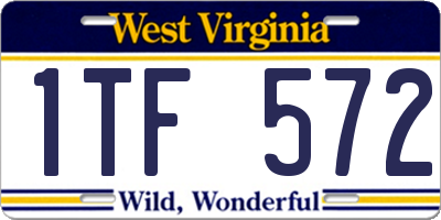 WV license plate 1TF572