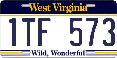 WV license plate 1TF573