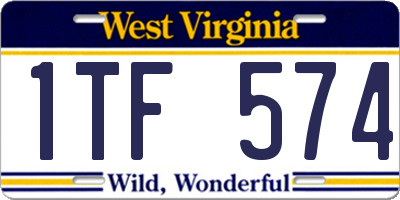 WV license plate 1TF574