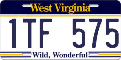 WV license plate 1TF575