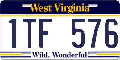 WV license plate 1TF576