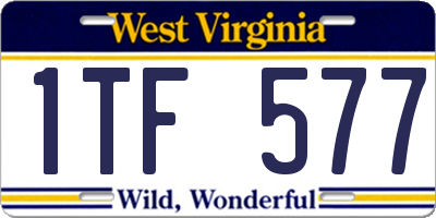 WV license plate 1TF577
