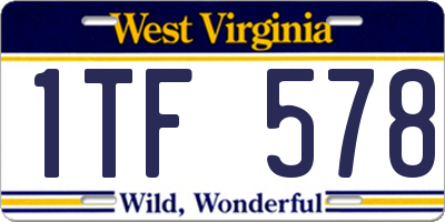 WV license plate 1TF578