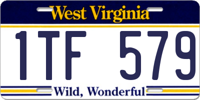 WV license plate 1TF579
