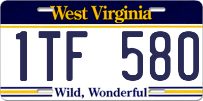 WV license plate 1TF580