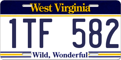 WV license plate 1TF582