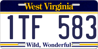 WV license plate 1TF583