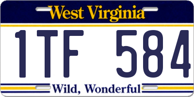 WV license plate 1TF584