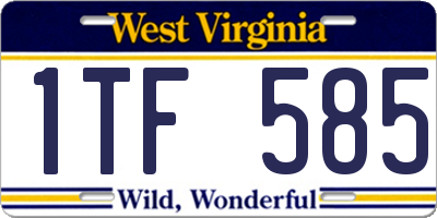 WV license plate 1TF585
