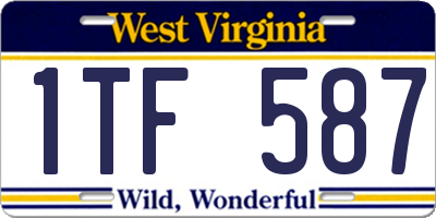 WV license plate 1TF587