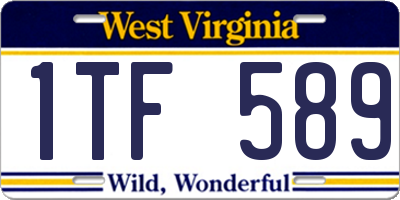 WV license plate 1TF589