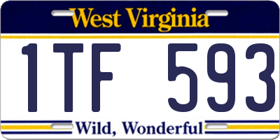 WV license plate 1TF593