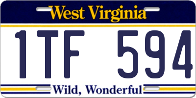 WV license plate 1TF594