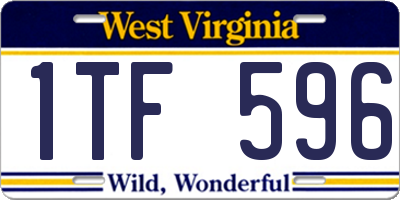 WV license plate 1TF596