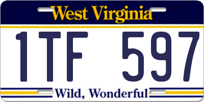 WV license plate 1TF597