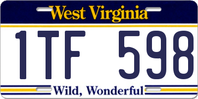 WV license plate 1TF598
