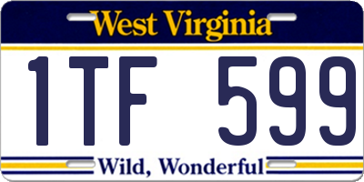 WV license plate 1TF599