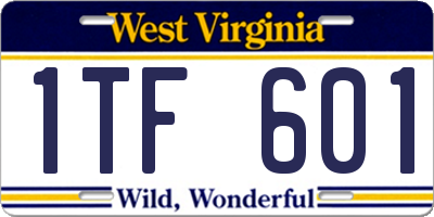 WV license plate 1TF601