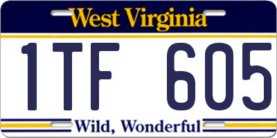 WV license plate 1TF605