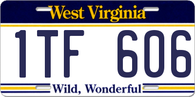 WV license plate 1TF606