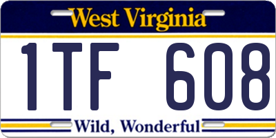 WV license plate 1TF608