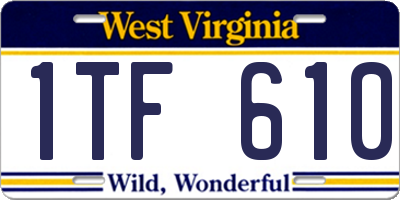 WV license plate 1TF610