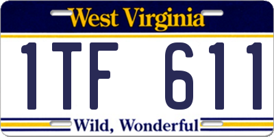 WV license plate 1TF611