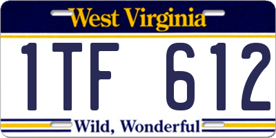 WV license plate 1TF612