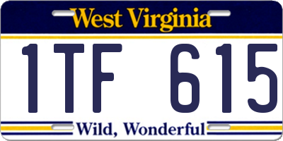 WV license plate 1TF615