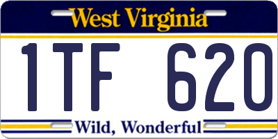 WV license plate 1TF620