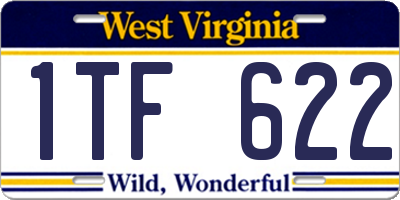 WV license plate 1TF622