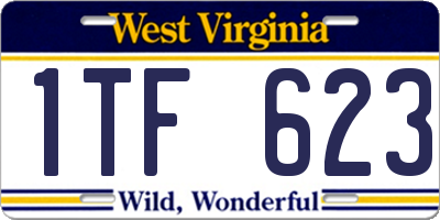 WV license plate 1TF623
