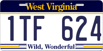 WV license plate 1TF624
