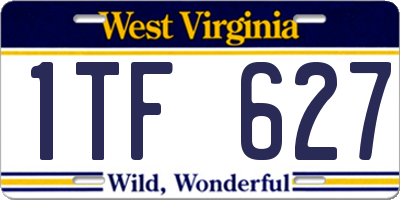 WV license plate 1TF627