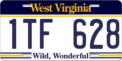 WV license plate 1TF628