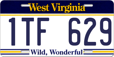WV license plate 1TF629
