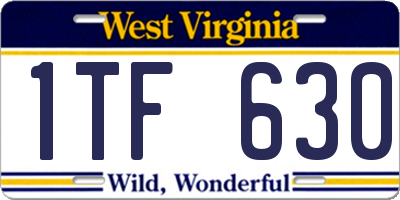 WV license plate 1TF630